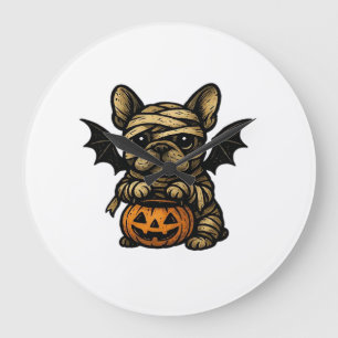 Relógio Grande Bulldog Francês de Halloween � Arte de Cachorro As