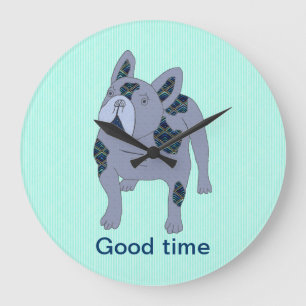 Relógio Grande Bulldogs franceses Wanduhr Clock