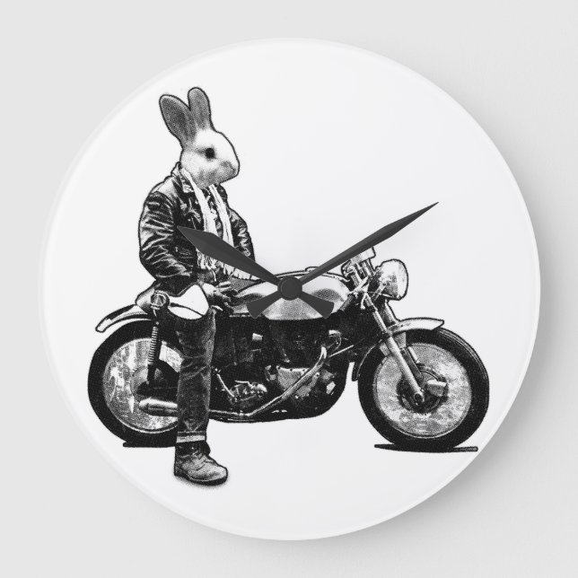 Relógio Grande Bunny Biker (Frente)
