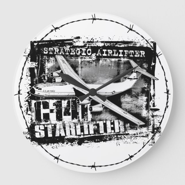 Relógio Grande C-141 Starlifter Large Clock Acrylic Wall Clock (Frente)