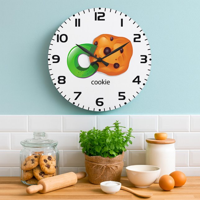 Relógio Grande C é para Biscoito Letra do Alfabeto Chip de Chocol (Criador carregado)