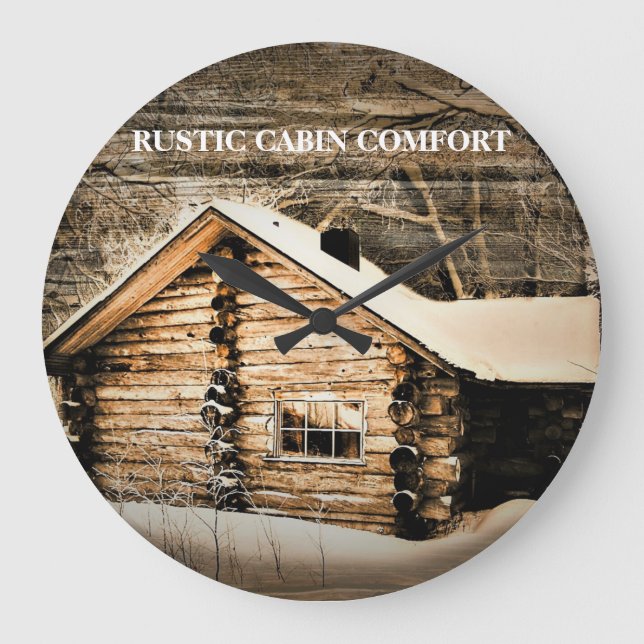 Relógio Grande Cabina Rústica Na Natureza Selvagem (Frente)
