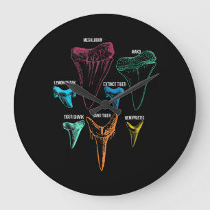 Relógio Grande Caça aos dentes de tubarão - Presentes de tubar