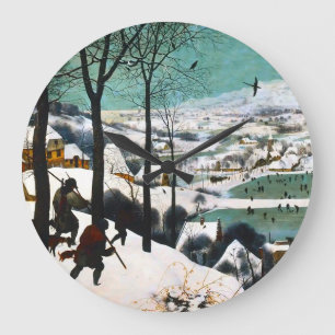 Relógio Grande Caçadores na Paisagem da Neve Pieter Bruegel