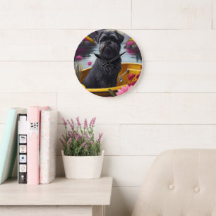 Relógio Grande Cachorro Affenpinscher em uma Paddle: Uma Aventura