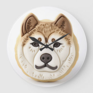 Relógio Grande Cachorro Akita Inspirado em 3D