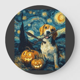 Relógio Grande Cachorro Beagle Fofo Abóbora de Halloween Jack O L