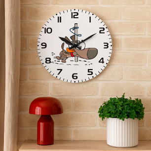 Relógio Grande Cachorro Cartoon Tangido em Torno do Polo com Lash