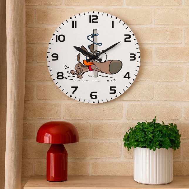 Relógio Grande Cachorro Cartoon Tangido em Torno do Polo com Lash (Criador carregado)