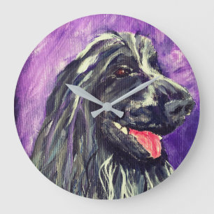 Relógio Grande Cachorro De Coroa Azul, Panela-Panela, Pintado