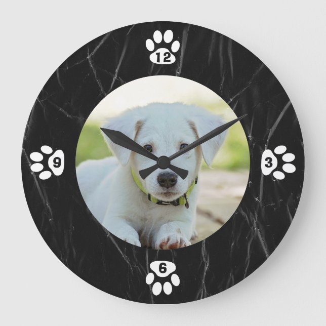 Relógio Grande Cachorro de Fotografias Personalizado (Frente)