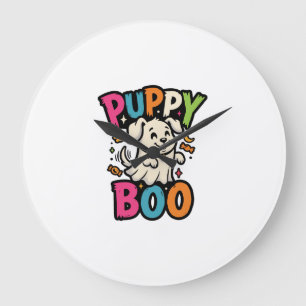 Relógio Grande Cachorro de Halloween Boo