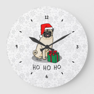 Relógio Grande Cachorro de Papai Noel de Natal (desfiladeiro)