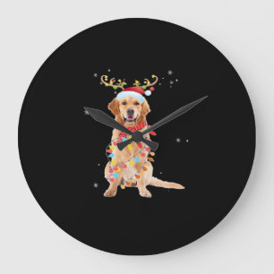 Relógio Grande Cachorro Dourado Engraçado Árvore de Natal Papai N