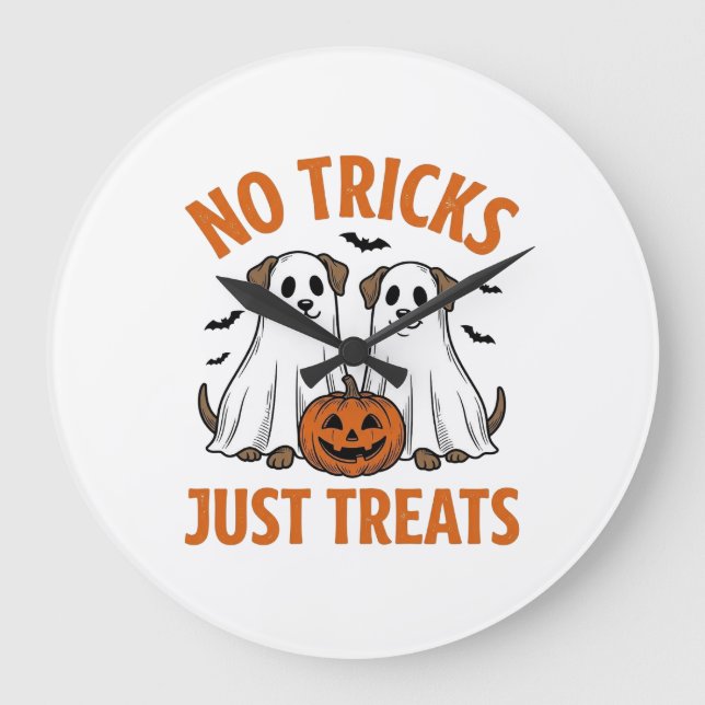 Relógio Grande Cachorro Fantasma Engraçado Halloween Sem Pegadinh (Frente)