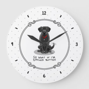 Relógio Grande Cachorro Negro Labrador Vermelho e Gelado