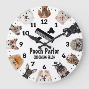 Relógio Grande Cachorro Personalizado de Salão-Pet Groomer de C