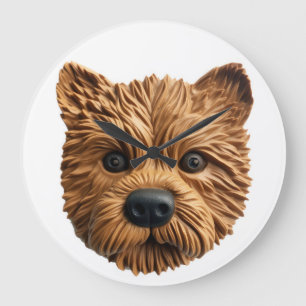Relógio Grande Cachorro Terrier Australiano Inspirado em 3D