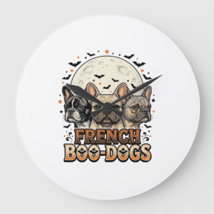 Relógio Grande Cachorros Franceses de Halloween Engraçados Vintag