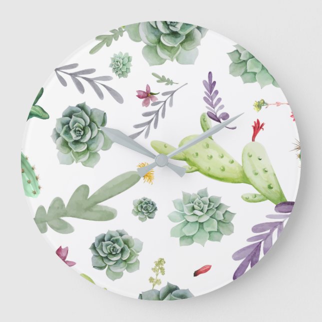 Relógio Grande Cactus Pattern (Frente)