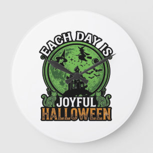 Relógio Grande Cada Dia Alegre Casa Assombrada de Halloween Bruxa