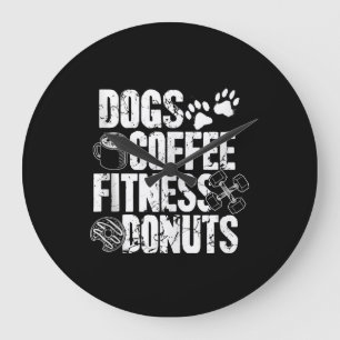 Relógio Grande Cães Café Ness Rosquinha Gym Foodie Ness