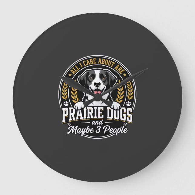 Relógio Grande Cães da pradaria talvez 3 pessoas design (Frente)