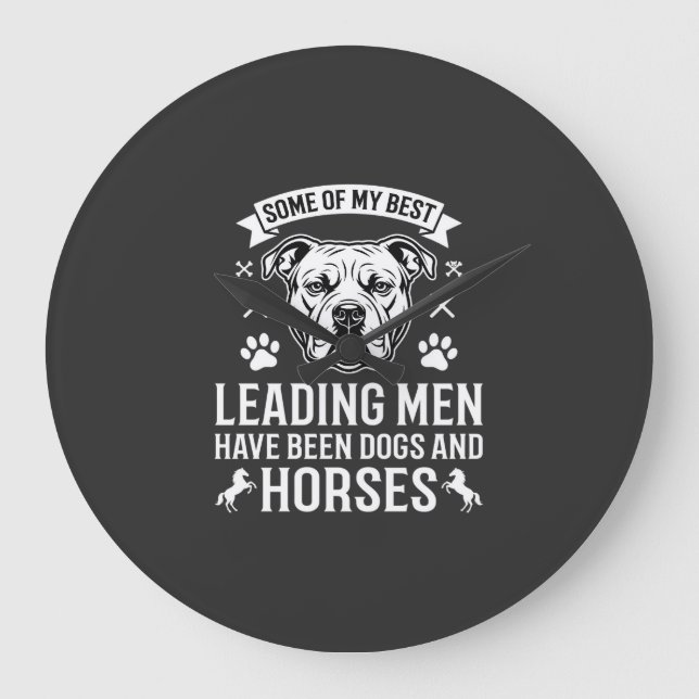 Relógio Grande Cães E Cavalos Liderando Homens (Frente)