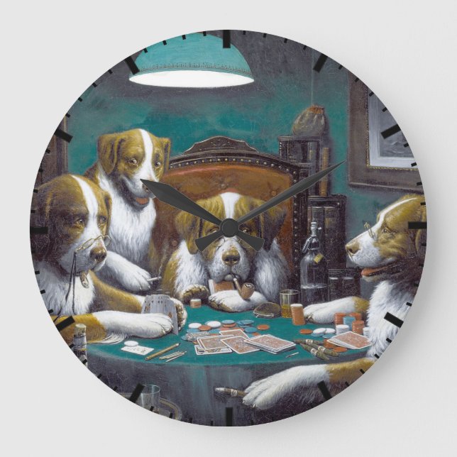 Relógio Grande Cães Jogando Poker Cassius Marcellus Coolidge 1894 (Frente)