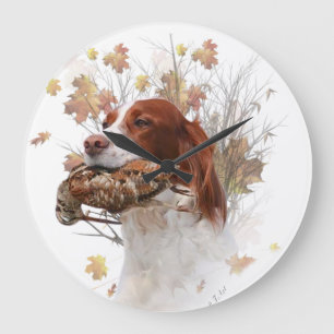 Relógio Grande Café de Impressão de metal da Brittany spaniel
