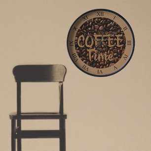 Relógio Grande Café Horário do Café Castanho Torrado