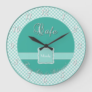 Relógio Grande Café Kitchen Wall Clock - Chex MINT