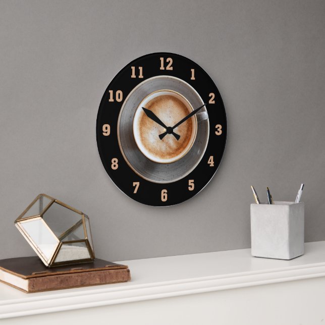 Relógio Grande Café Latte Clock (Escritório)