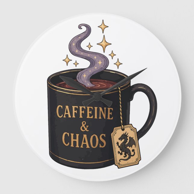 Relógio Grande Cafeína e Caos (Frente)