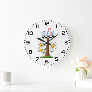 Relógio Grande Caixa de Correio com Disias e Jardim do País de Si