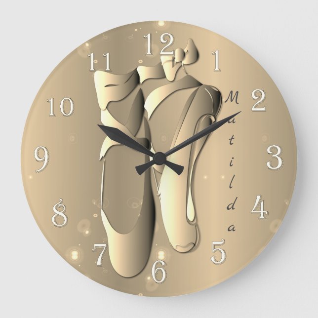 Relógio Grande Calçados Bronzy Balé Toe com Nome (Frente)