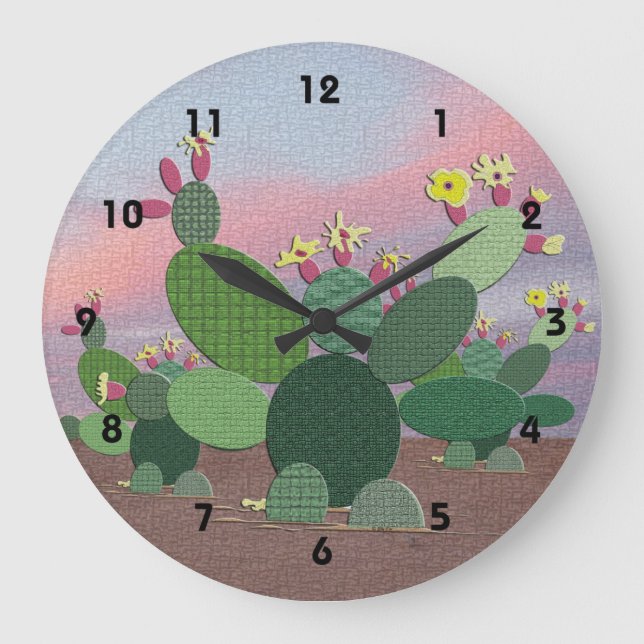 Relógio Grande Calico Cactus (Frente)