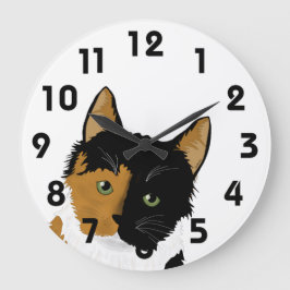 Relógio Grande Calico Cat Wall Clock