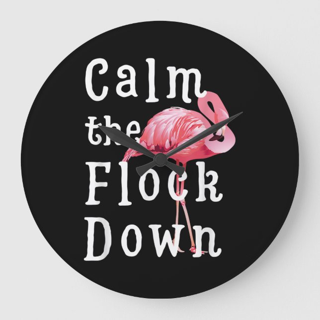 Relógio Grande Calma, Flamingo Girl |Funny Flamingo (Frente)