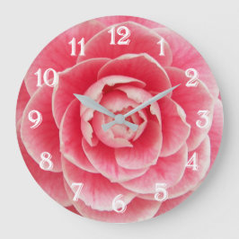 Relógio Grande Camélia Rosa Floral