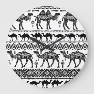 Relógio Grande Camelos decorativos Design de padrão sem costura