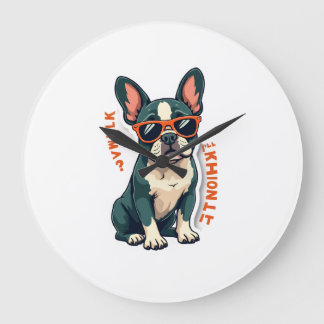 Relógio Grande Caminhada Vintage Vou Pensar Nisso French Bulldog 