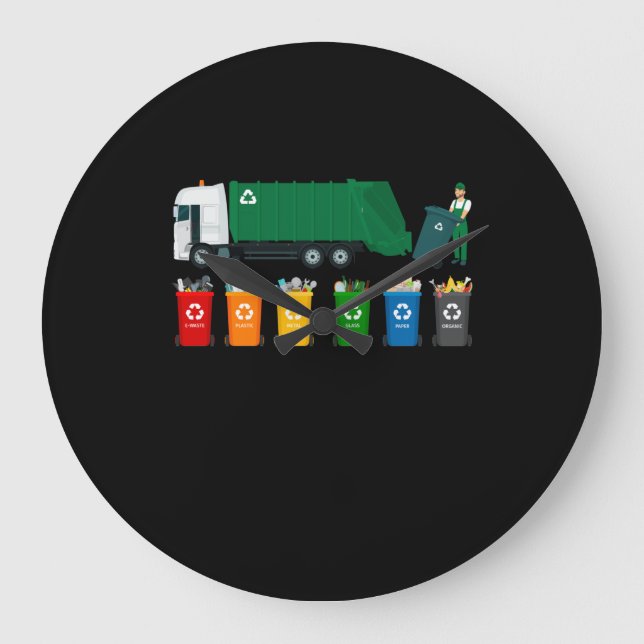Relógio Grande Caminhão de Lixo do reciclagem (Frente)