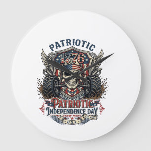 Relógio Grande Caminhão Monstro Patriótico 1776 Off Road Skull Ca