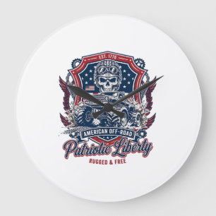 Relógio Grande Caminhão Monstro Patriótico 1776 Off Road Skull Ca