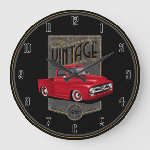 Relógio Grande Caminhão Vintage Red 1956