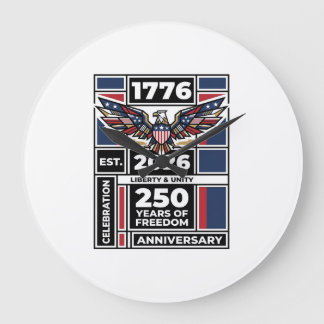 Relógio Grande Camisa Águia Vintage 1776 2026 Tipografia Patrióti
