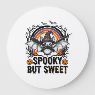 Relógio Grande Camisa Assustadora de Morcego de Halloween Fofo co