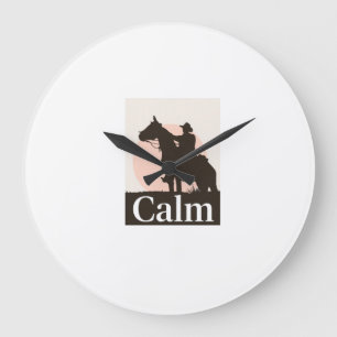 Relógio Grande Camisa Calm Horse Self Care Quote - Minimalista Sl