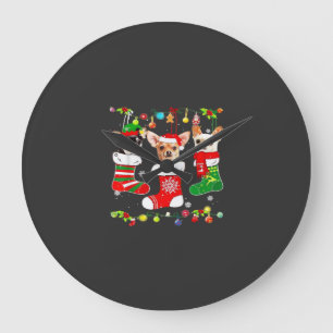 Relógio Grande Camisa Clássica de Natal Luzes de Chihuahua
